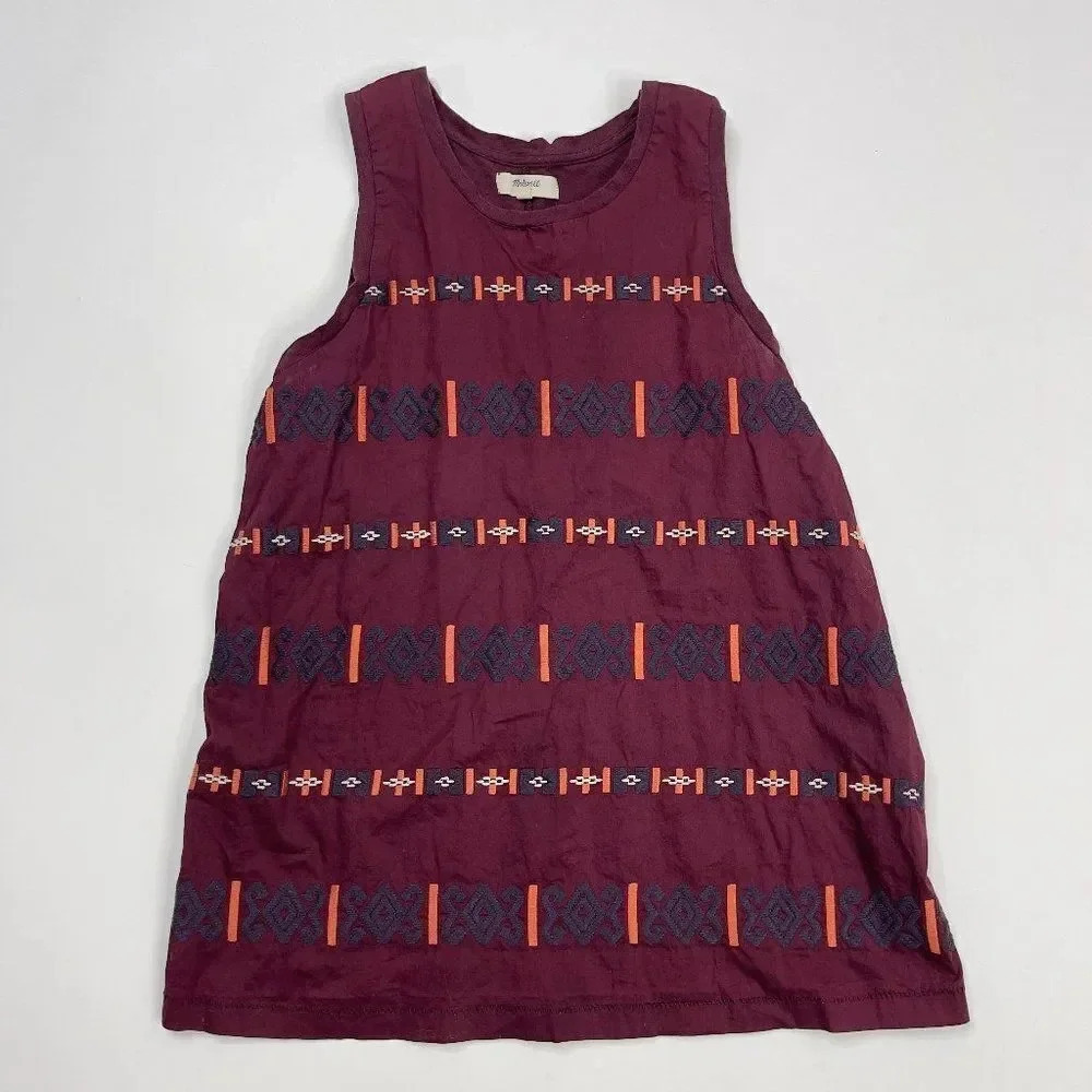 Madewell Trendy Burgundy Embroidered BOHO Tank